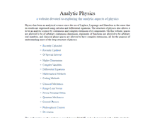 Tablet Screenshot of analyticphysics.com